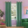 Sun Zero Riley Grommet Top Energy Saving Blackout Single Curtain Panel In Blue