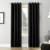 Sun Zero Saxon Grommet Top Energy Saving Blackout Single Curtain Panel In Black