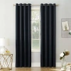 Sun Zero Saxon Grommet Top Energy Saving Blackout Single Curtain Panel In Blue