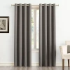 Sun Zero Saxon Grommet Top Energy Saving Blackout Single Curtain Panel In Gray