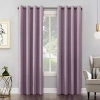 Sun Zero Saxon Grommet Top Energy Saving Blackout Single Curtain Panel In Purple