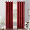 Sun Zero Saxon Grommet Top Energy Saving Blackout Single Curtain Panel In Red