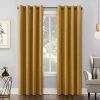 Sun Zero Saxon Grommet Top Energy Saving Blackout Single Curtain Panel In Yellow