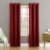 Sun Zero Talon Grommet Top Energy Saving Light-filtering Single Curtain Panel In Red