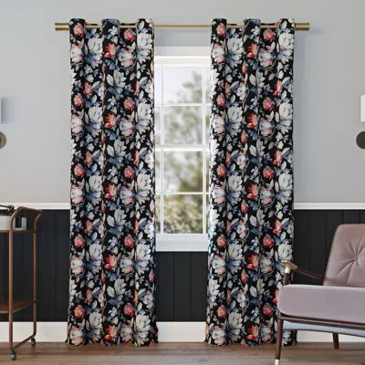 Sun Zero Vintage Floral Blackout Grommet Curtain Panel
