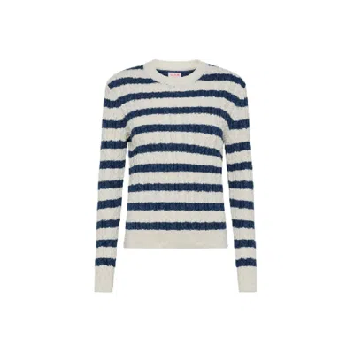 Sun68 - Round Cable Stripes L/s 3983 Porcelain/blue P. K32220