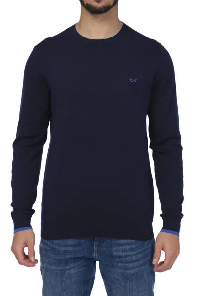 Sun68 - Round Neck Double Rib Double Ribbon K33105 07 Navy
