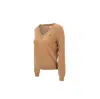 Sun 68 Sun68 - V Neck Solid L/s Beige K30201