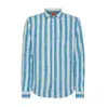 Sun68-beach Sun68 Beach - Shirt Fancy Stripe 1301 Turquoise/white S33123