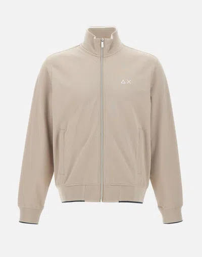 Sun68 Beige Striped Fleece Jacket
