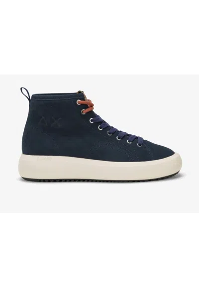 Sun68 Big Boy Midi Suede Shoes In Blu