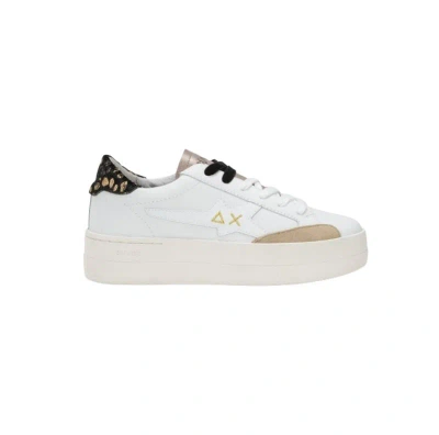 Sun 68 Sun68 Big Katy Leather Sneakers In Bianco