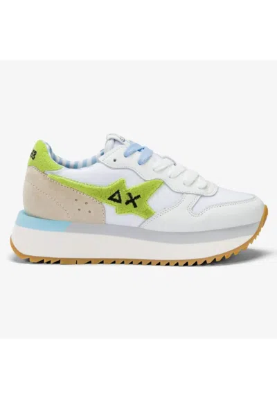 Sun68 Big Stargirl Spongee Logo Sneakers In Bianco