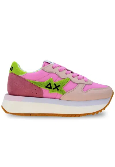 Sun68 Big Stargirl Spongee Logo Sneakers In Rosa