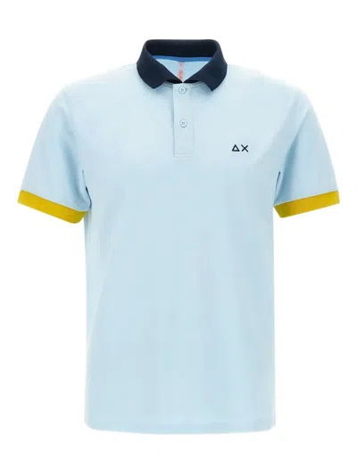 Sun68 Colour-block Polo Shirt In ブルー