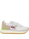 Sun 68 Colour-block Sneakers In White