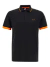 Sun68 Contrast-collared Polo Shirt In Black