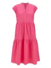 Sun68 Cotton Midi Dress In Pink