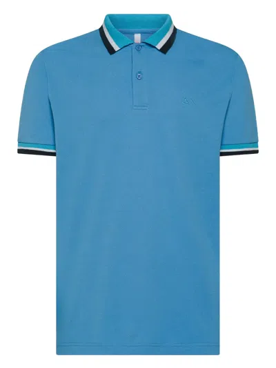 Sun68 Cotton Polo Shirt In Blue