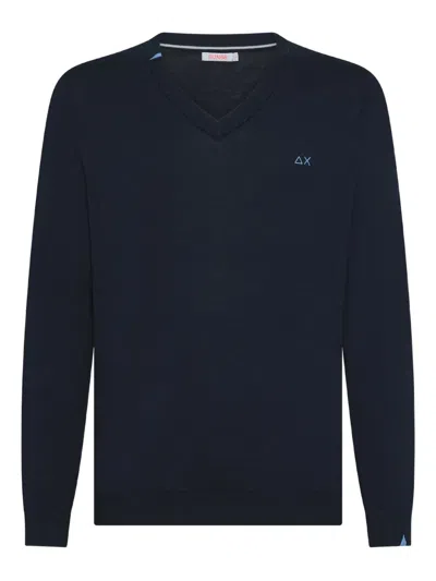 Sun68 Cotton Sweater In Blue