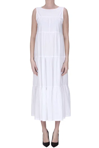 Sun68 Cotton Wide Dress In White