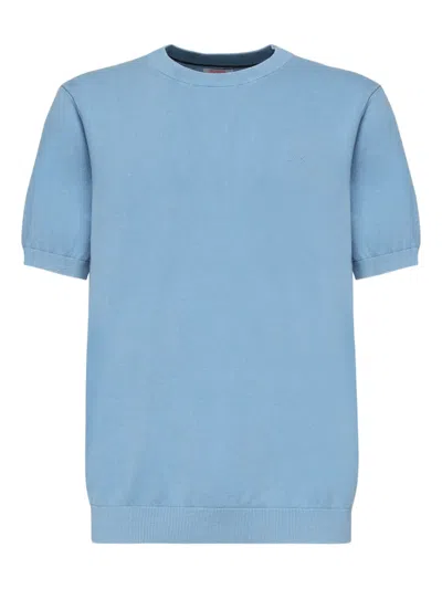 Sun68 Crew-neck Short-sleeve T-shirt In Blue