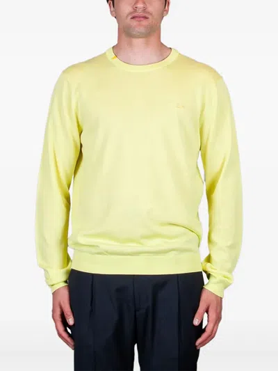Sun68 Crew-neck Sweater In Yellow