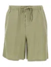 Sun68 Sage Green Linen Drawstring Shorts