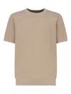Sun 68 Embroidered Crew-neck T-shirt In Neutral