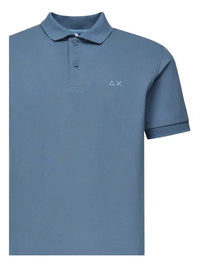 Sun68 Embroidered-logo Polo Shirt In Blue