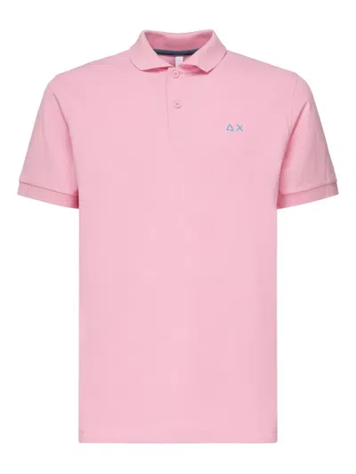 Sun68 Embroidered-logo Polo Shirt In Pink