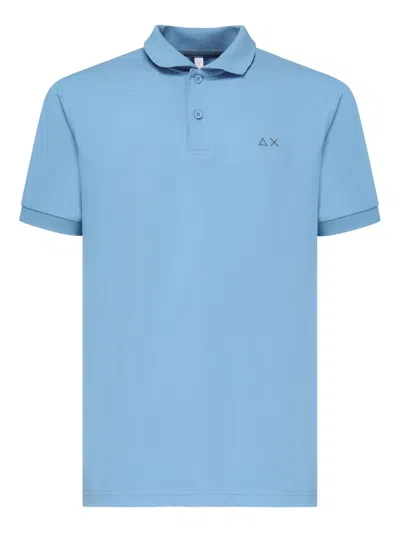 Sun68 Embroidered-logo Polo Shirt In Blue