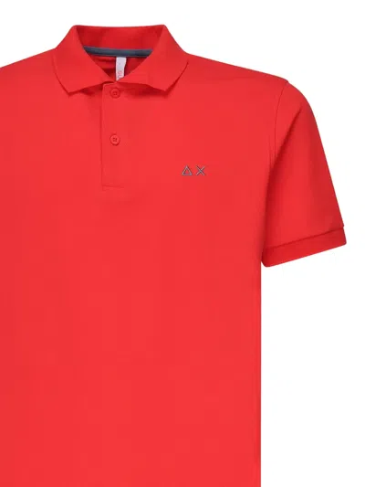 Sun68 Embroidered-logo Polo Shirt In Red