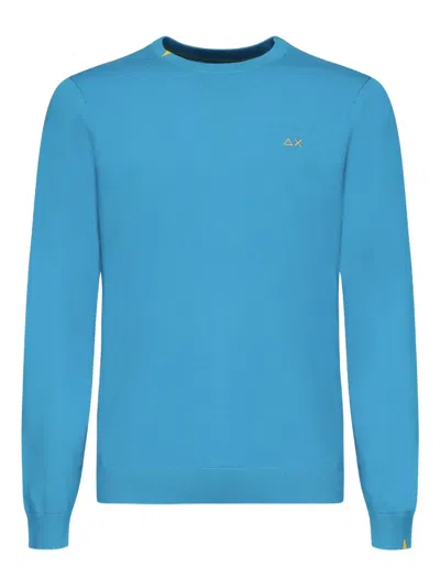 Sun68 Embroidered-logo Sweater In Blue