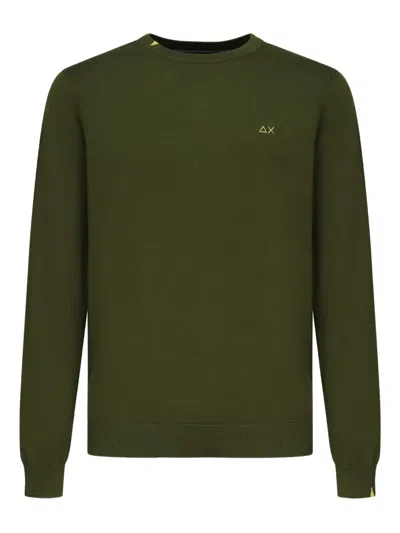 Sun68 Embroidered-logo Sweater In Green