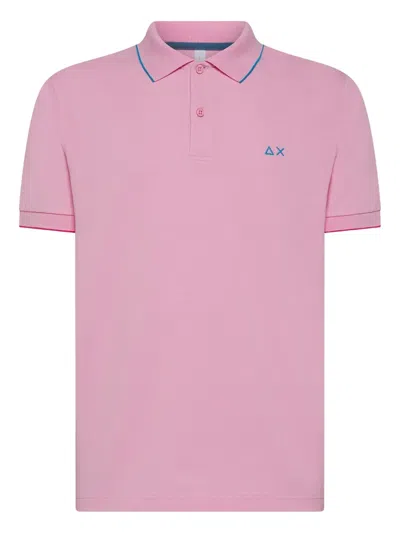 Sun68 Embroidered Polo Shirt In Pink