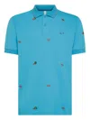 Sun68 Embroidered Polo Shirt In Blue