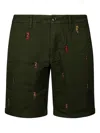 Sun68 Embroidered Seahorse Shorts In Green