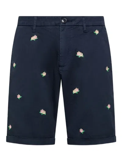 Sun68 Floral-embroidered Chino Shorts