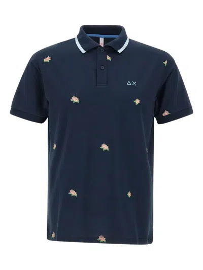 Sun68 Floral-embroidered Polo Shirt