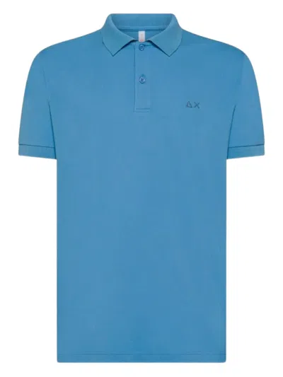 Sun68 Logo-embroidered Polo Shirt In Blue