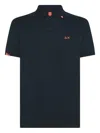 Sun68 Logo-embroidered Short-sleeved Polo Shirt In Black