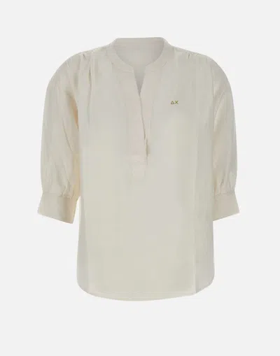 Sun68 Off White Seraph Linen Shirt