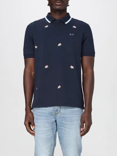 SUN68 POLO SHIRT SUN68 MEN COLOR BLUE,G77000009