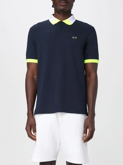 SUN68 POLO SHIRT SUN68 MEN COLOR BLUE,G92778009
