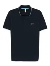 Sun 68 Poloshirt Mit Logo-stickerei In Black