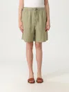 Sun68 Sage Green Linen Drawstring Shorts