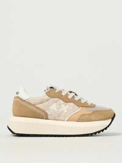 Sun68 Sneakers Ally Flower  In Camoscio E Mesh Jacquard