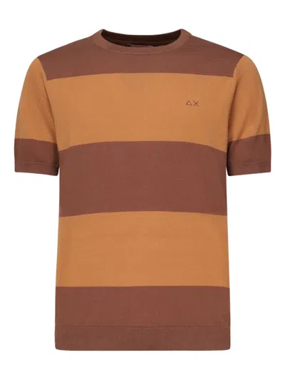 Sun68 Stripe-pattern T-shirt In Multi
