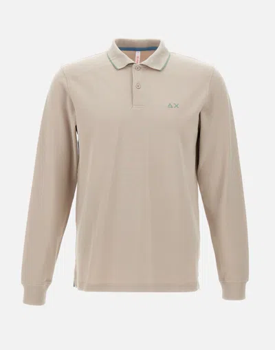 Sun68 Taupe Long Sleeve Polo